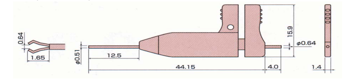 Nano Test Clip Dimension Drawing