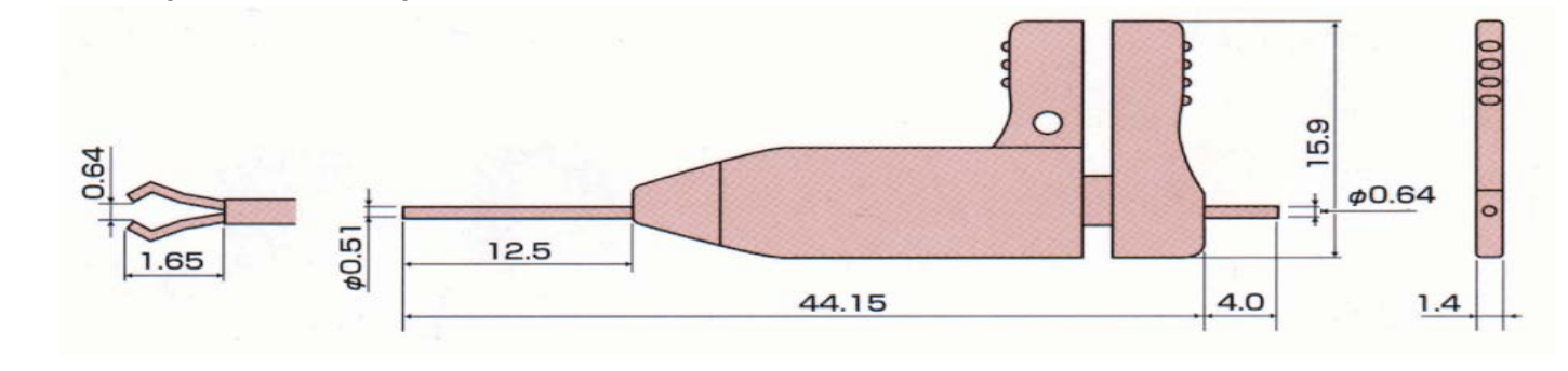 Nano-size Test Clip - for leads < .025 inch diameter (< .64 mm)