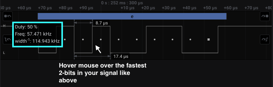 Measuring the bit rate from your signal via inverse width measurement