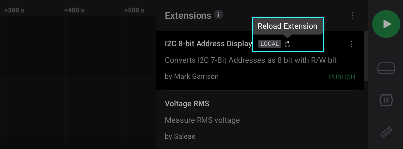 "Reload Extension" button