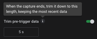 Trim pre-trigger data